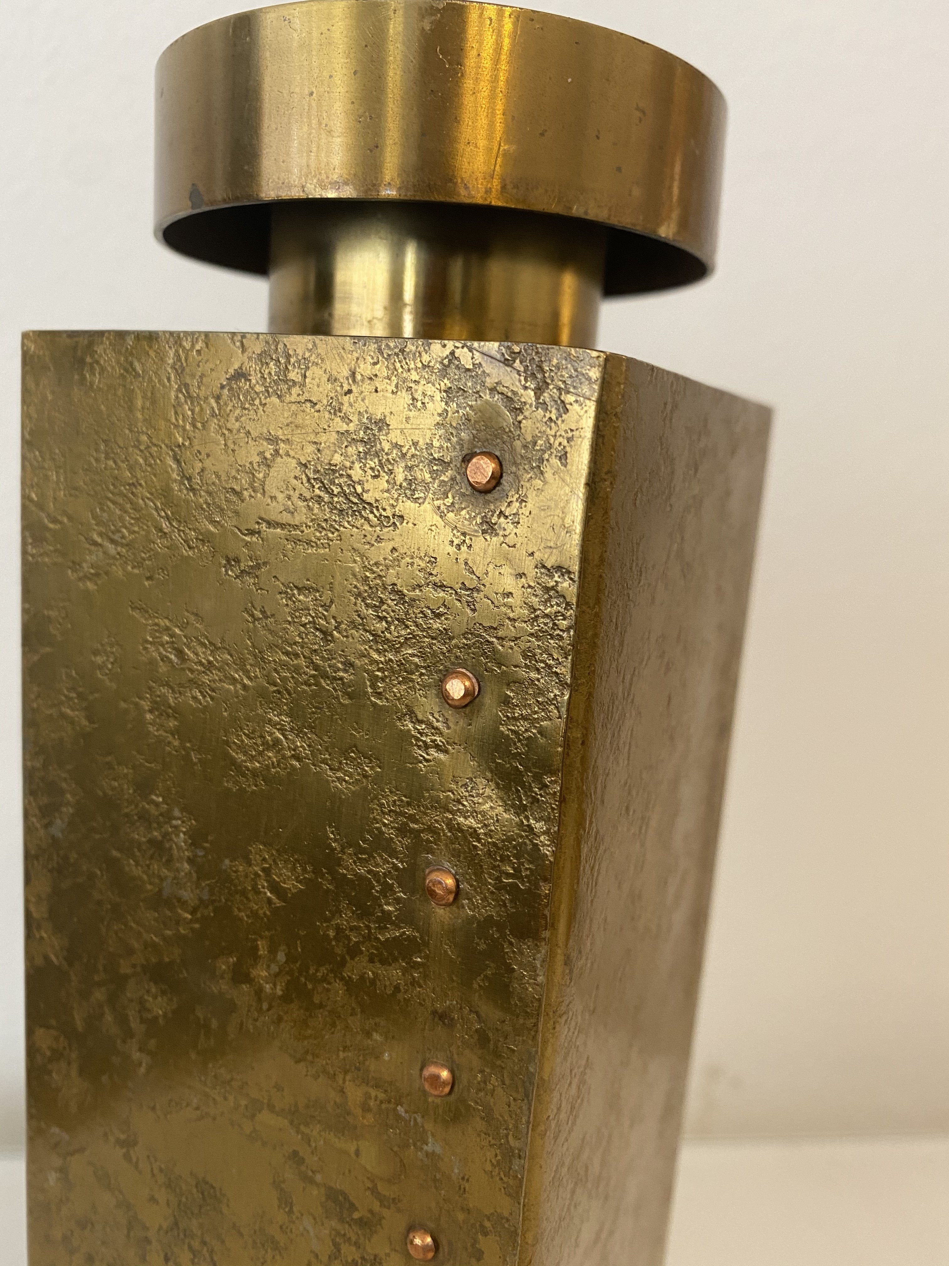 BRUTALIST BRASS VASE