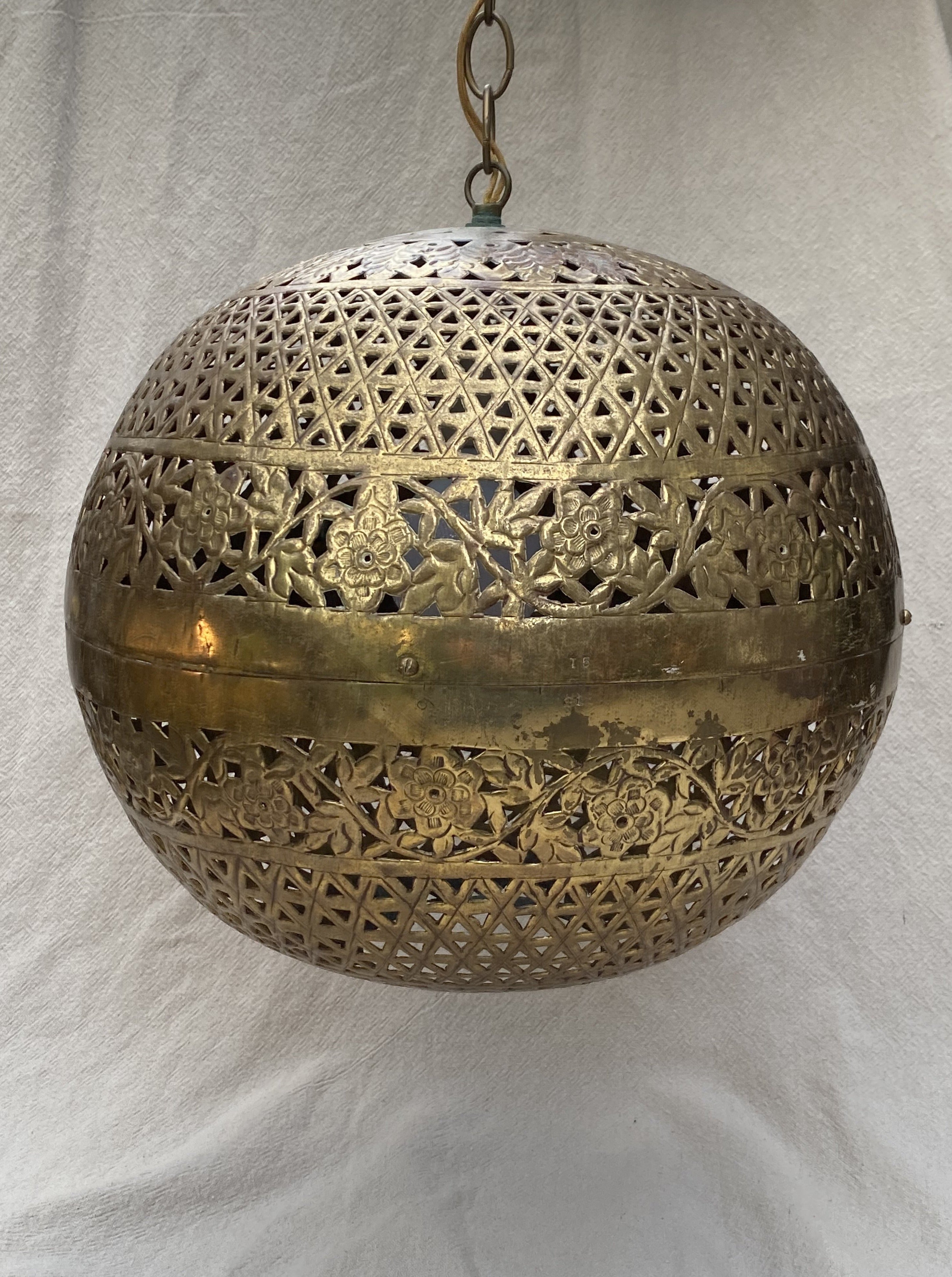 1960s LARGE BRASS LIGHT