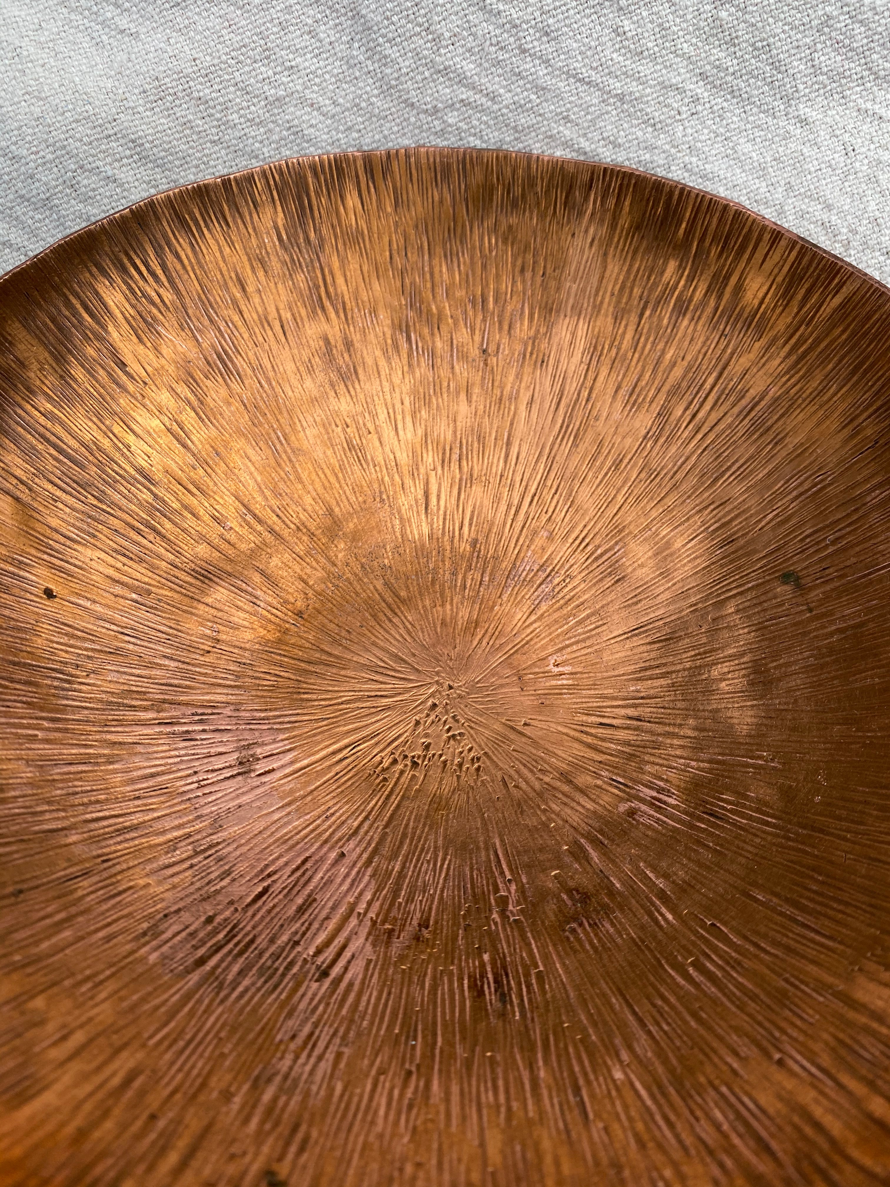 MID CENTURY FOOTED COPPER BOWL